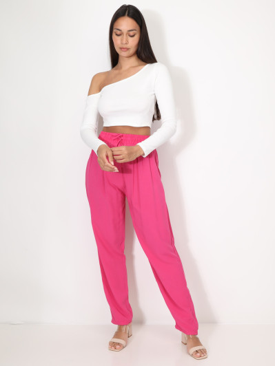 Pantalon carotte taille haute