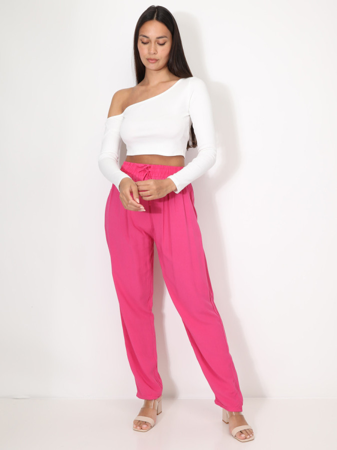 Pantalon carotte taille haute