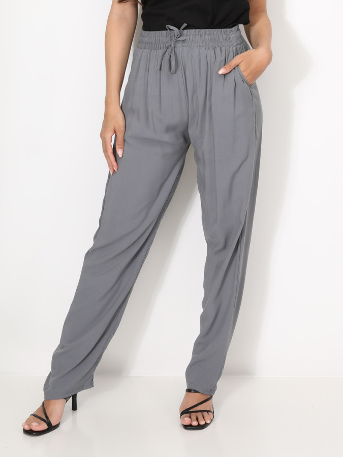 Pantalon carotte taille haute
