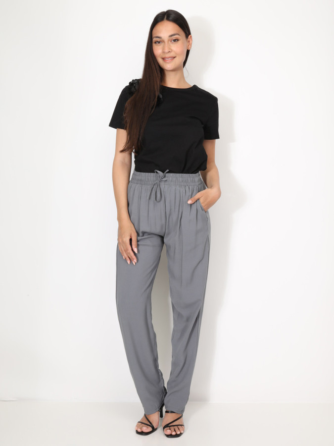 Pantalon carotte taille haute