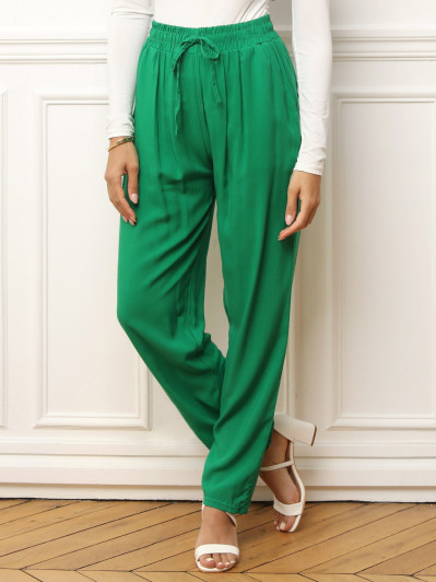 Pantalon carotte taille haute