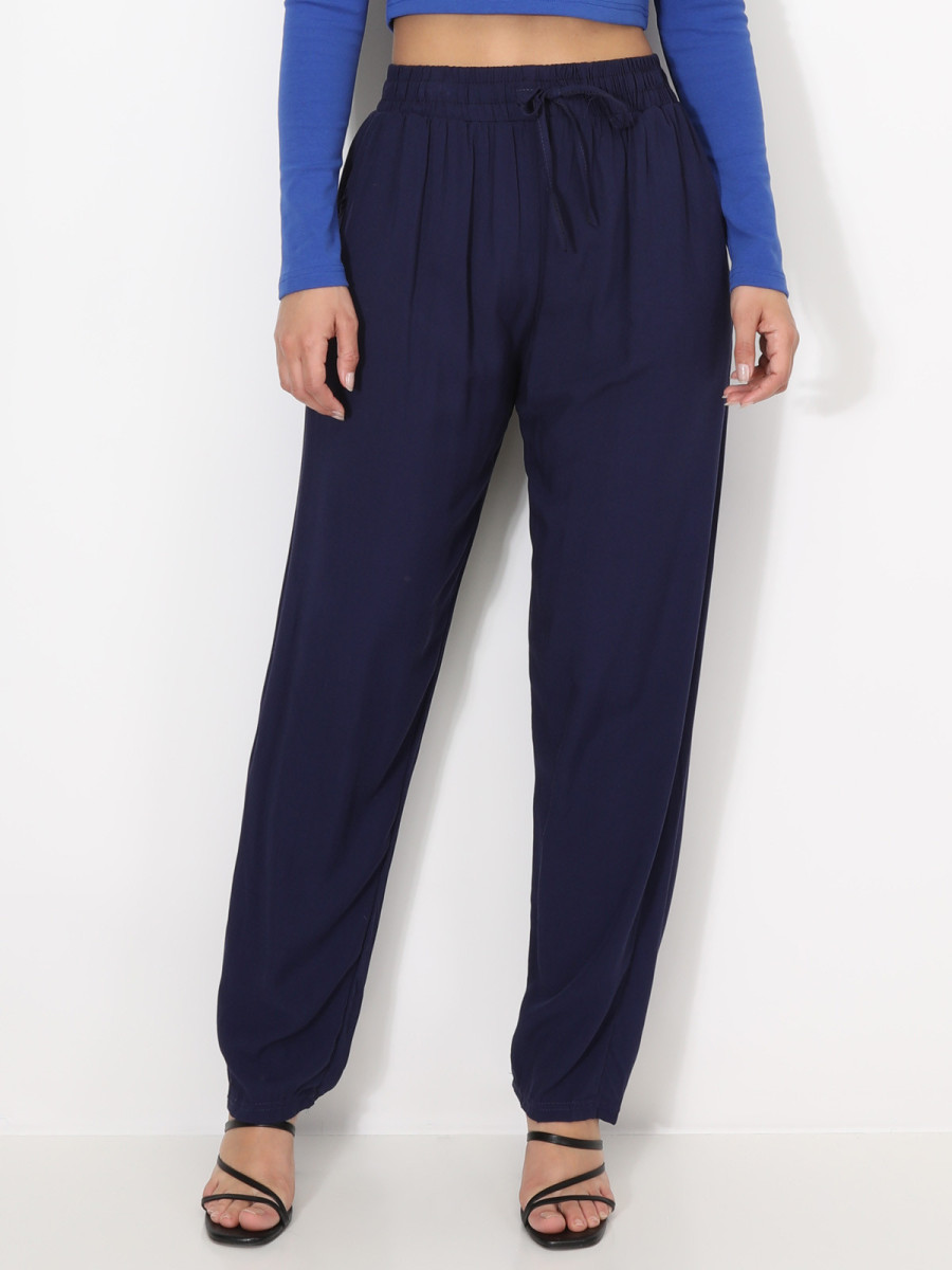 Pantalon carotte taille haute