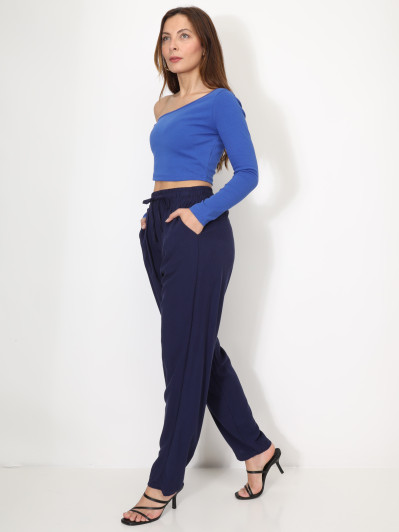 Pantalon carotte taille haute