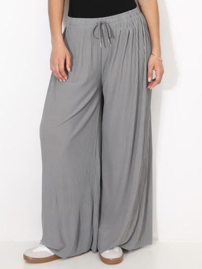 Pantalon large plissé