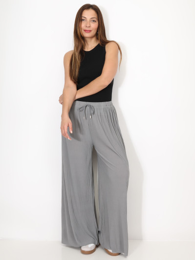 Pantalon large plissé