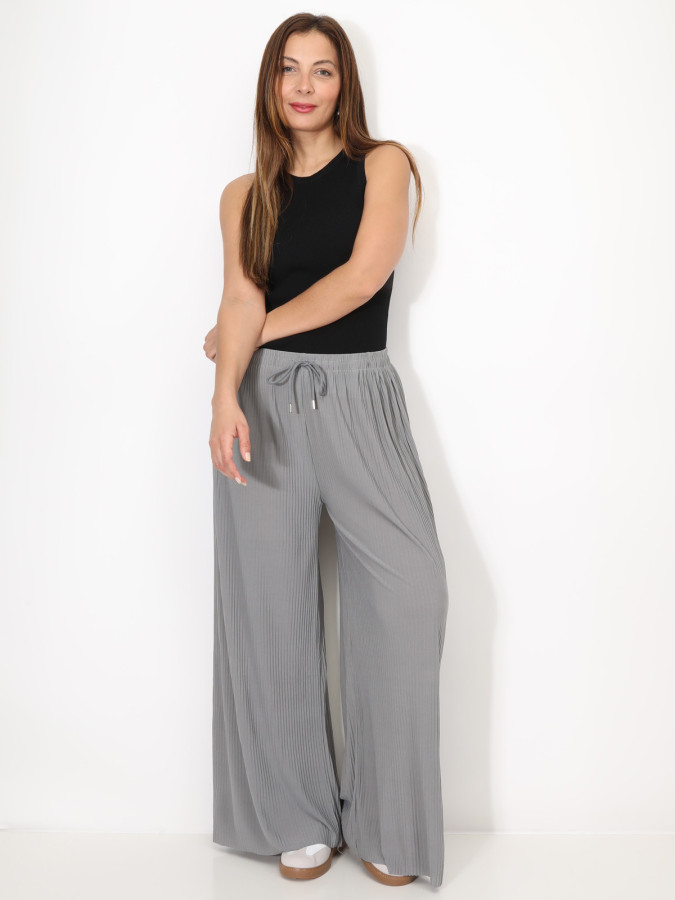 Pantalon large plissé