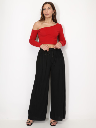 Pantalon large plissé