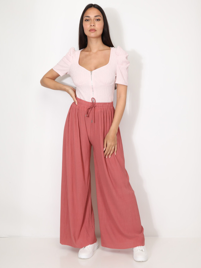 Pantalon large plissé
