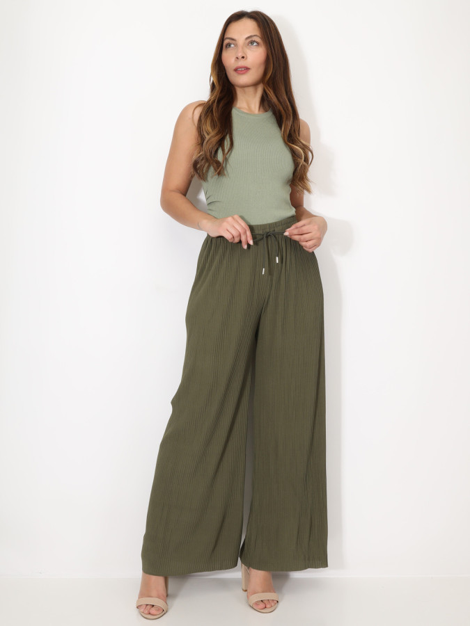 Pantalon large plissé