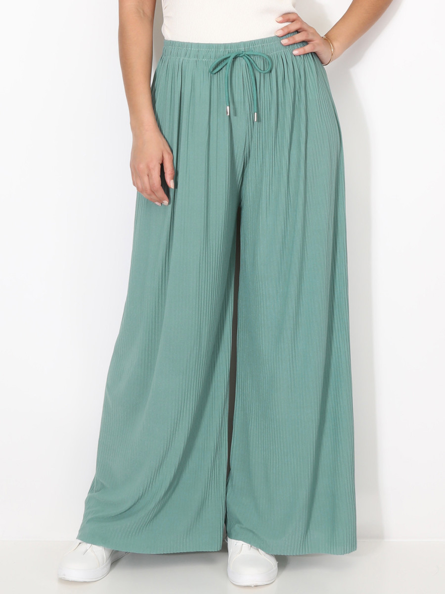 Pantalon large plissé
