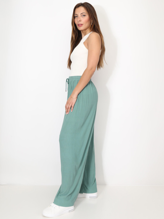 Pantalon large plissé