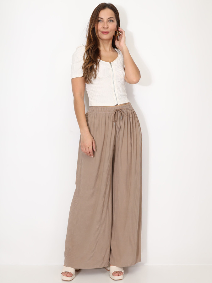 Pantalon large plissé