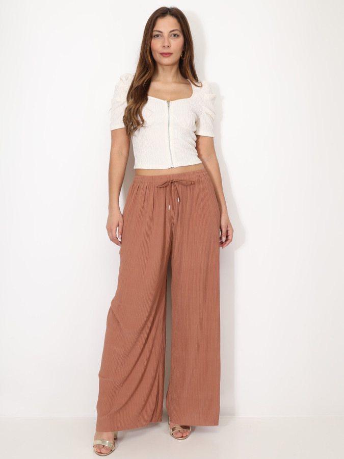 Pantalon large plissé