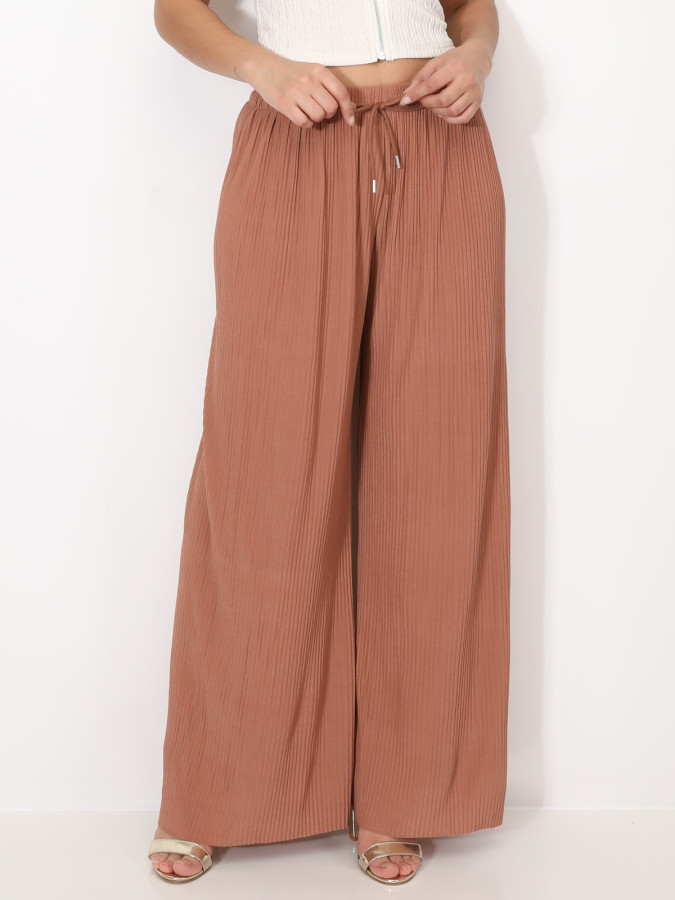 Pantalon large plissé