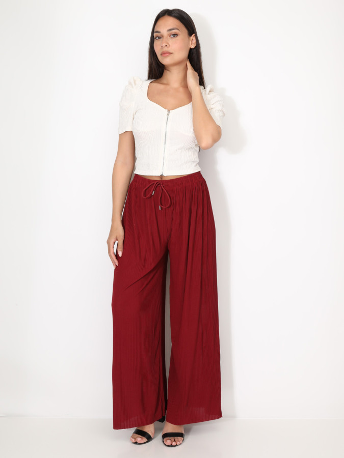 Pantalon large plissé