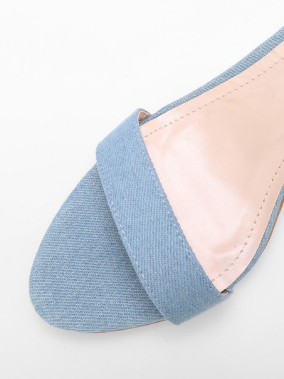 Sandales à bride et talon carrés en jeans, Sandales classiques