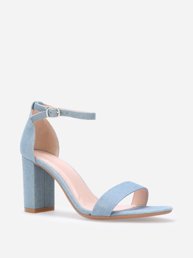 Sandales à bride et talon carrés en jeans, Sandales classiques