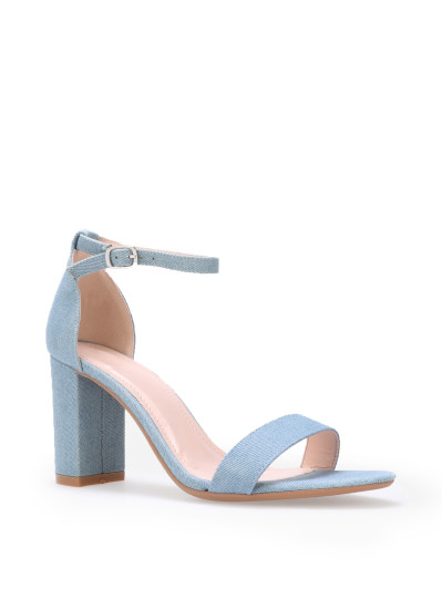 Sandales à bride et talon carrés en jeans, Sandales classiques