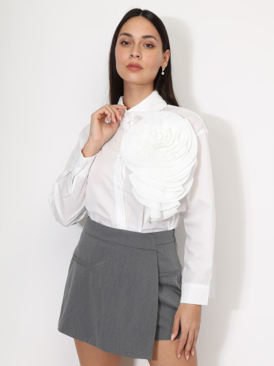 Chemise ample à fleur plissée XXL