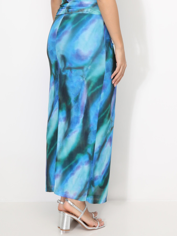 Jupe froncée en tulle tie and dye