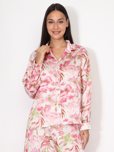 Chemise à motifs et éclats dorés