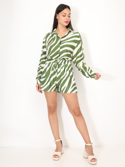 Short texturé à motif zébré