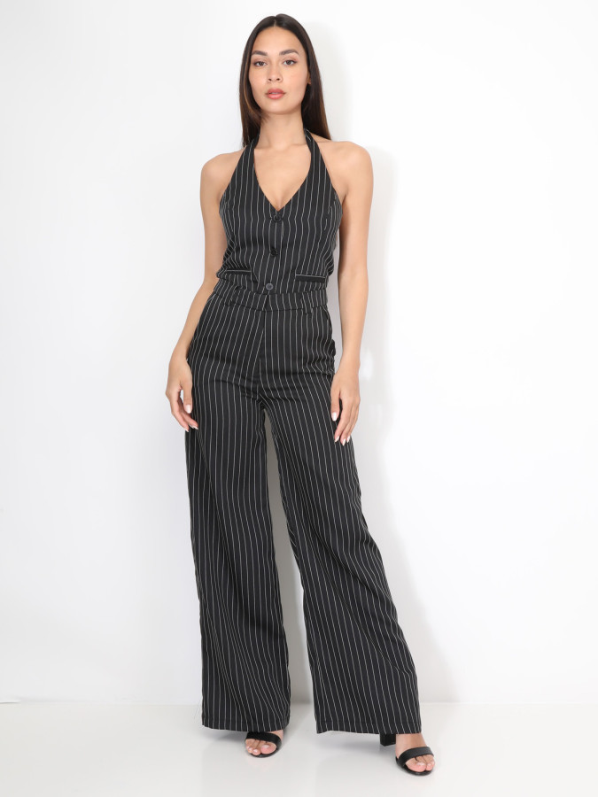 Pantalon de costume à fines rayures