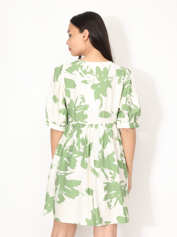 Robe à fleurs graphiques et nœuds