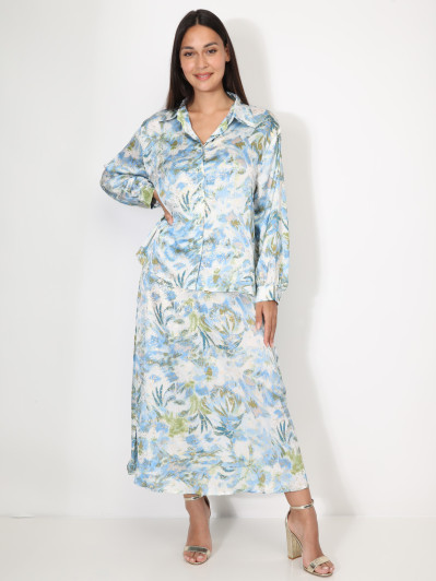 Jupe à motifs et éclats dorés