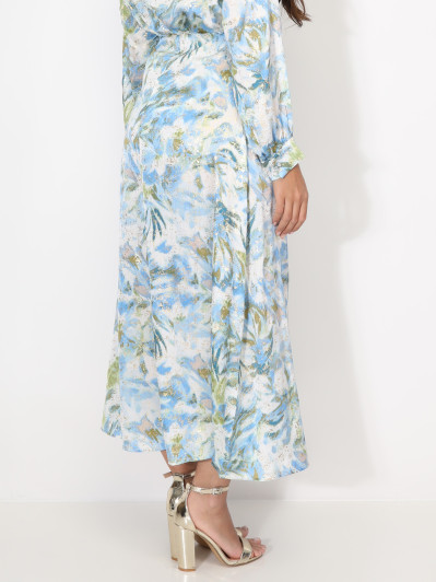 Jupe à motifs et éclats dorés