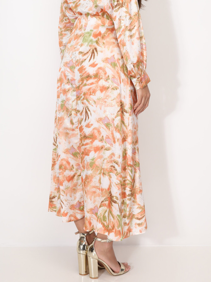 Jupe à motifs et éclats dorés