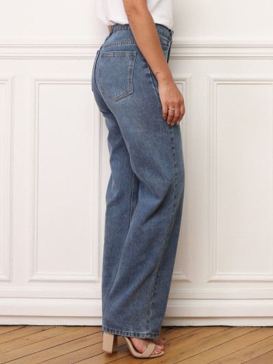 Jeans mom à coupe droite