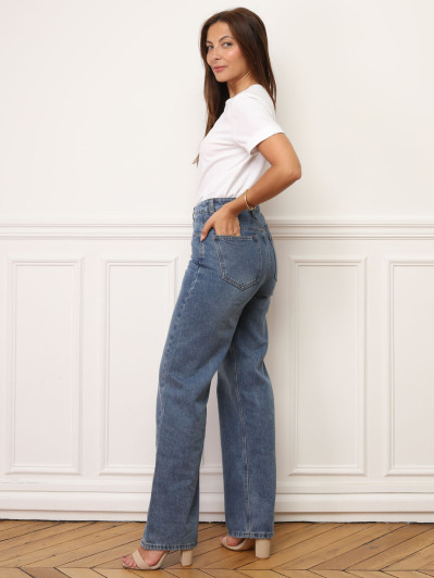Jeans mom à coupe droite