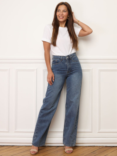 Jeans mom à coupe droite