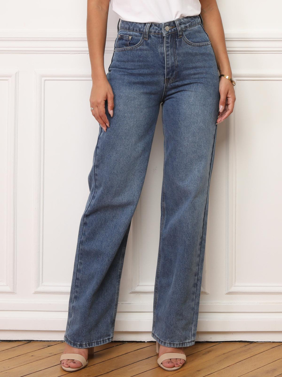 Jeans mom à coupe droite