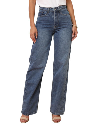 Jeans mom à coupe droite