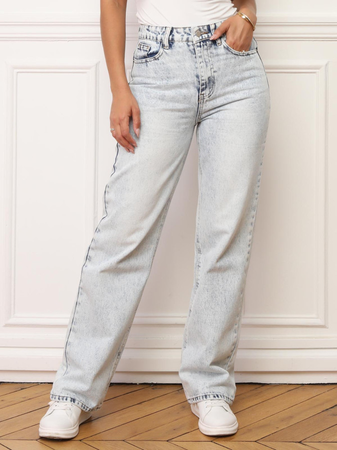 Jeans mom à coupe droite