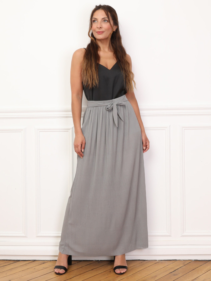 Jupe longue évasée et plissée