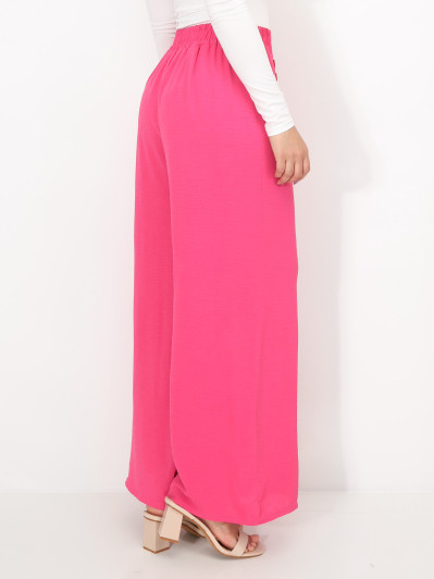 Pantalon large à plis et boutons