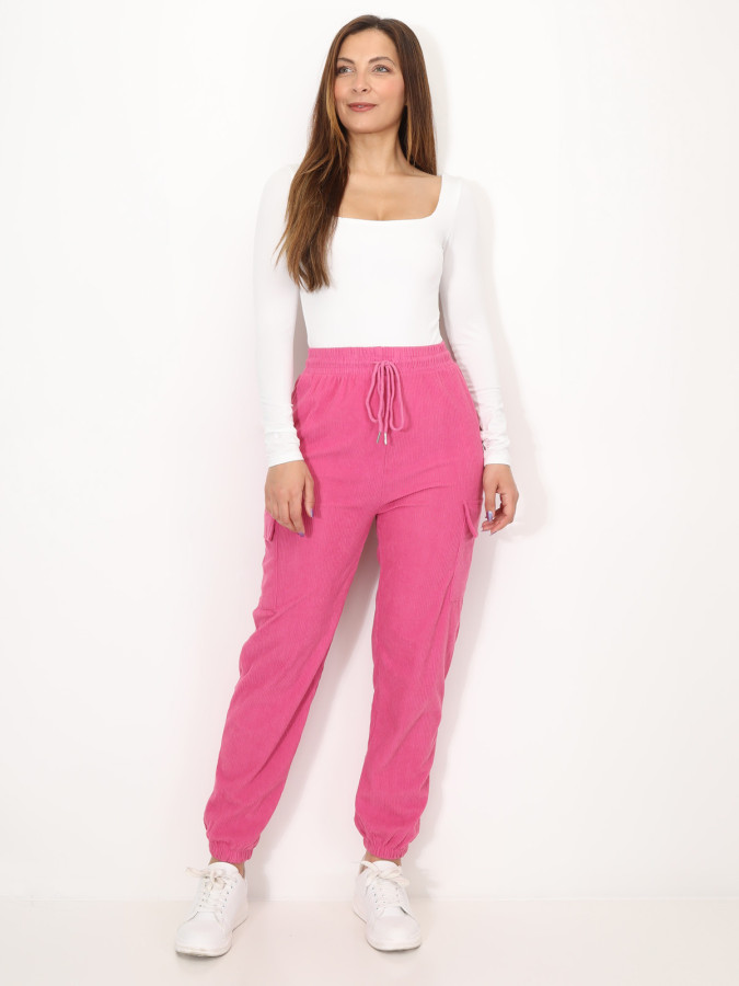 Pantalon cargo en velours côtelé