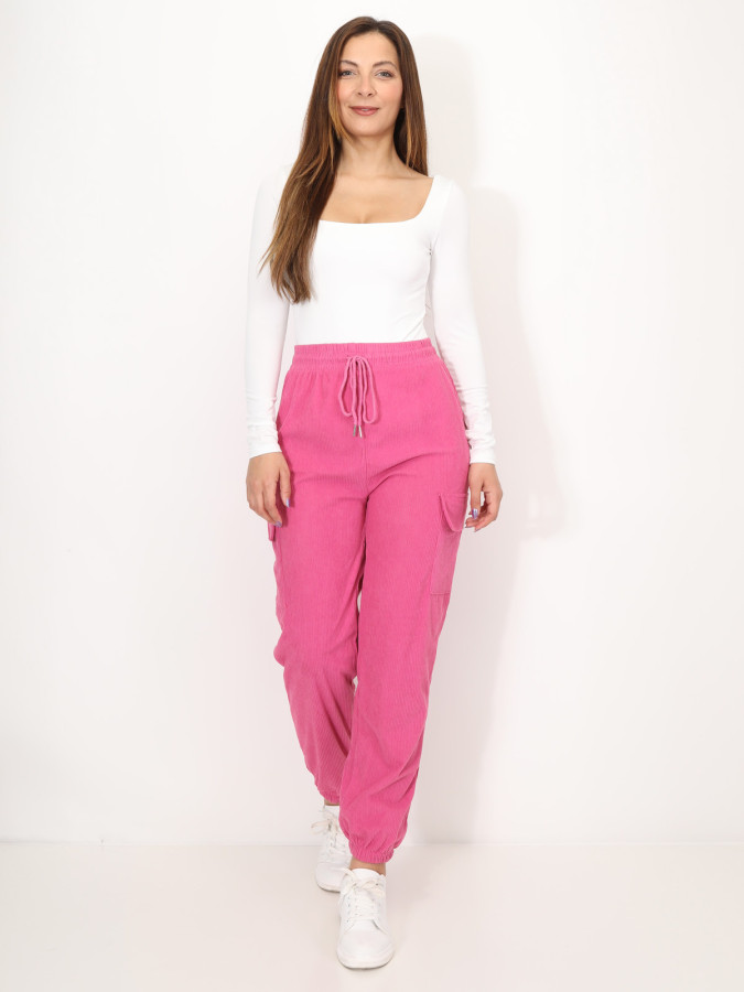 Pantalon cargo en velours côtelé