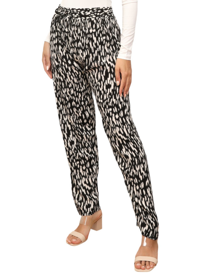 Pantalon carotte à imprimé