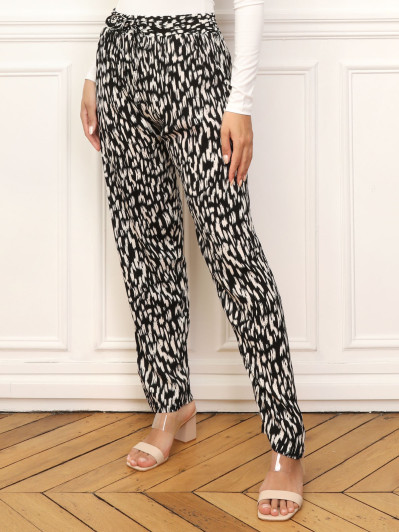 Pantalon carotte à imprimé