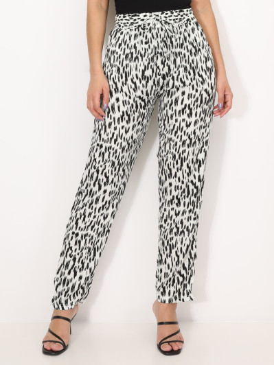 Pantalon carotte à imprimé