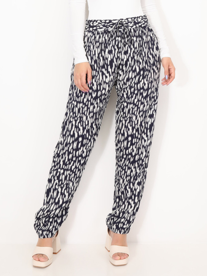 Pantalon carotte à imprimé