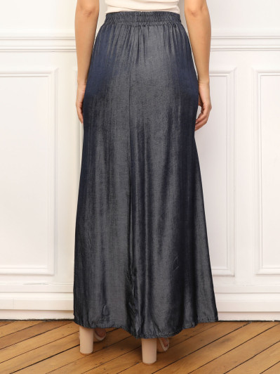 Jupe effet denim ceinturée