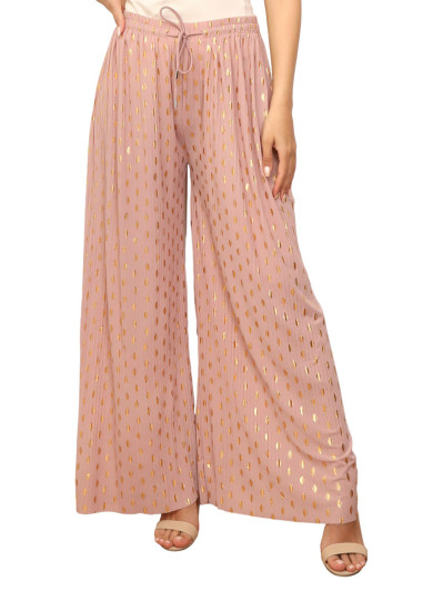 Pantalon fluide à tâches dorées