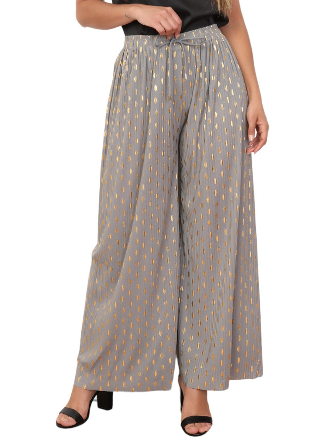 Pantalon fluide à tâches dorées