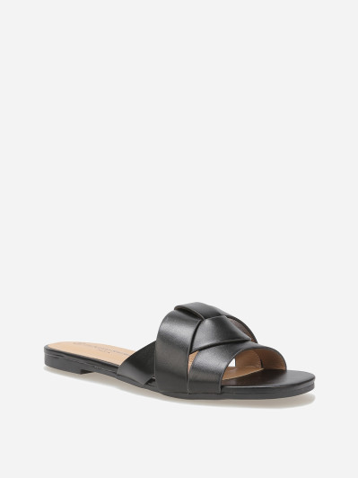 Mules plates à brides entrecroisées