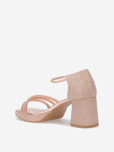 Sandales à plateforme avec strass et paillettes
